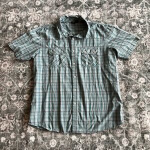 Vintage 2000’s Oakley Blue and Grey Plaid Button Down Shirt